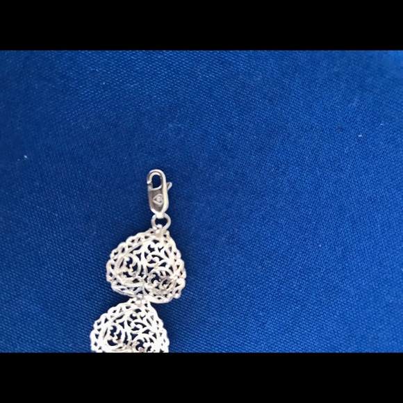 Bolivian Signed SA 925 Vintage Sterling Silver Heart Bracelet - Picture 10 of 12